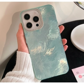 Advanced tin foil pattern iPhone 15 case with 14 promax protective cover, 13 electroplating, and 12 diamond stickers 11 couple styles