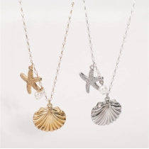 Ocean series pearl necklace, light luxury, French high-end feeling, starfish shell necklace
