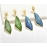 European and American personality irregular geometric blue green light luxury brick earrings s925 silver needle high-quality earring accessories