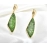 European and American personality irregular geometric blue green light luxury brick earrings s925 silver needle high-quality earring accessories