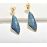European and American personality irregular geometric blue green light luxury brick earrings s925 silver needle high-quality earring accessories