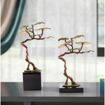 New Chinese style metal welcoming pine small soft decoration home decoration model room desktop decoration Bo Gu shelf soft decoration decoration