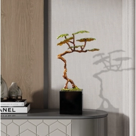 New Chinese style metal welcoming pine small soft decoration home decoration model room desktop decoration Bo Gu shelf soft decoration decoration