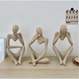 Ins style, niche abstract characters, thinkers, artistic ornaments, living room home decoration, creative modern minimalist accessories
