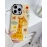Fun cartoon electroplated frame, drip glue blue diamond giraffe, Apple 14 phone case, 15promax transparent, 12 soft edges